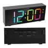 Electronic Desktop Alarm Clock 12 24 Hour LED Display Adjustable Volume RGB Dynamic Screen Alarm for Bedroom Black