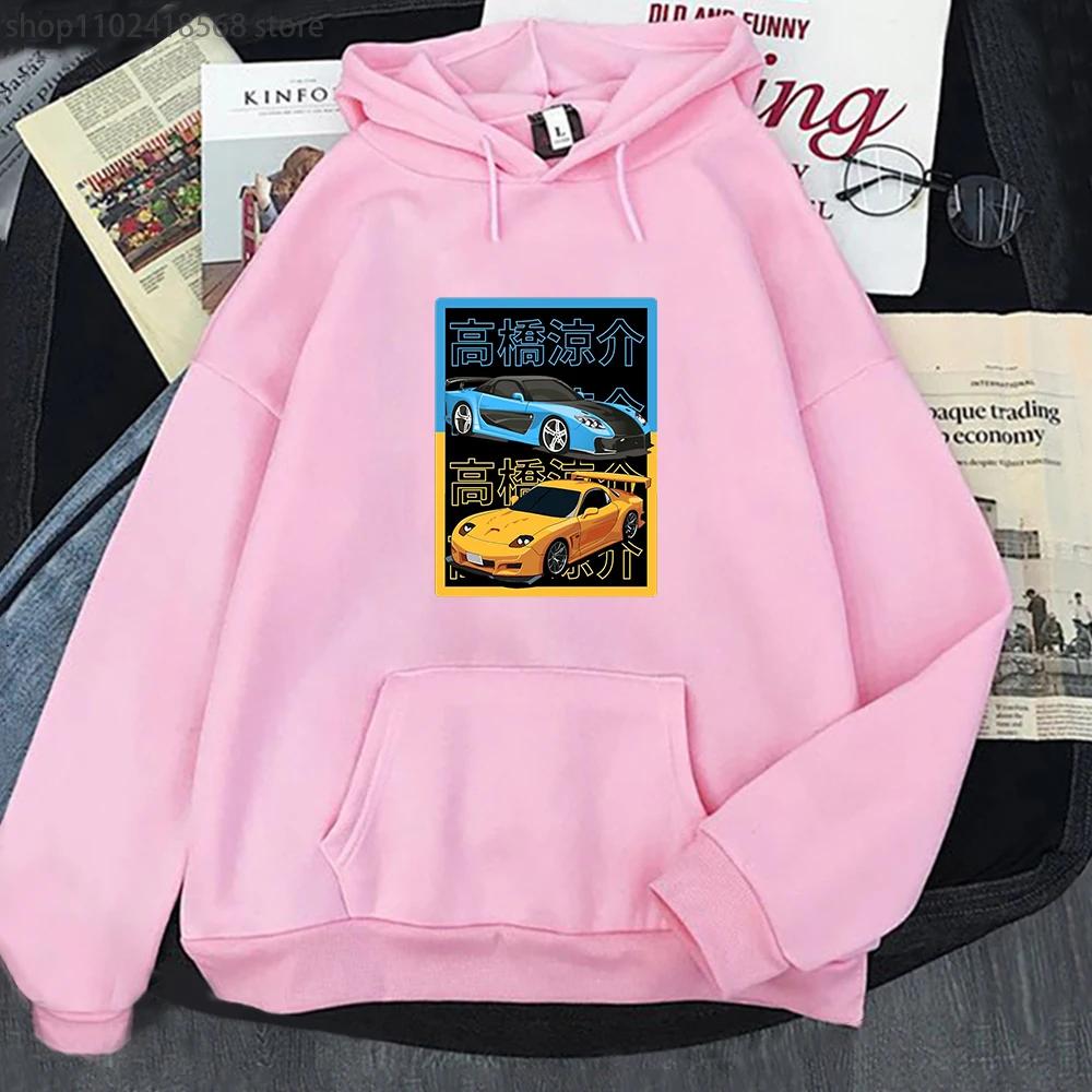 Japanese Anime AE86 Hoodie Initial D Graphic Sweatshirt Men O-Neck Long Sleeves Fashion Casual Drift Racing Women Clothing