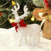 Christmas Ornament Bowknot Decor Reindeer Holiday White Figurine Table Centerpieces Christmas Decoration