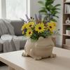 Beige Decorative Pot for Plants In the Shape of a Frog, Modern Design
