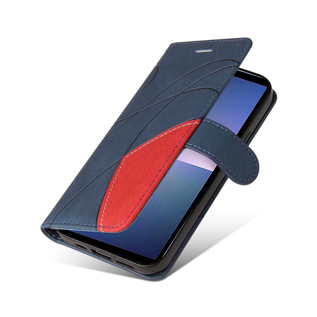 For Sony Xperia 10 VI Leather Case Wallet Stand Color Splicing Phone Cover