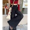Autumn Winter Vintage Wide Leg Jeans Ladies Loose Casual All-match Denim Pants Women Solid Color Trousers