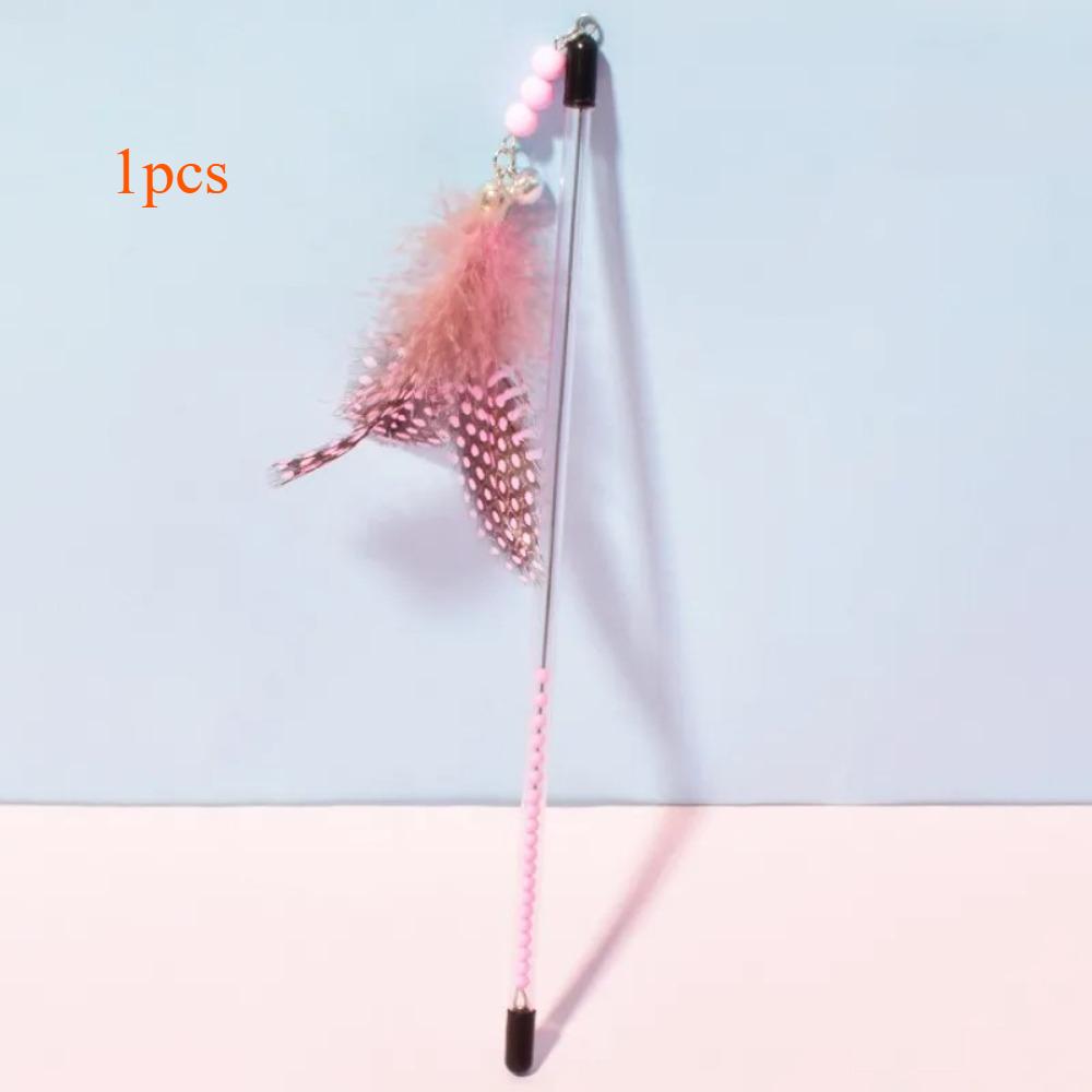 Cat Toys Feather Cats Sticks Retractable Handle Cats Toy Feather Interactive Cat Toys with Kitten Teaser Toy Pet Products