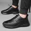 Fashion Black Cow Leather Casual Sneakers for Men Fashion New Designer Spring Autumn Winter Platform Shoes Male Sports Running Shoes Men