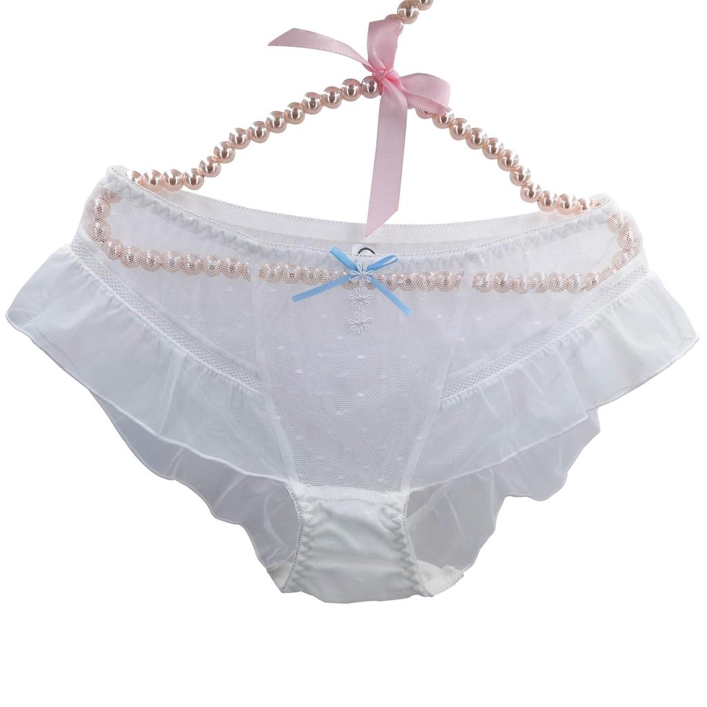 EasyTalk Cute Student Panties with Elegant Lace Girlish Breathable and Comfortable for Stomach and and Embroidery, Style, Comfortable, Sweat-Wicking,