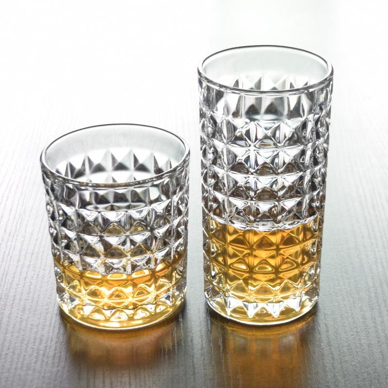 Classic Design Wine Glass Relief Whiskey Glass 300ml/330ml Household Brandy Champagne Cups Creative Wine Utensils for Friends
