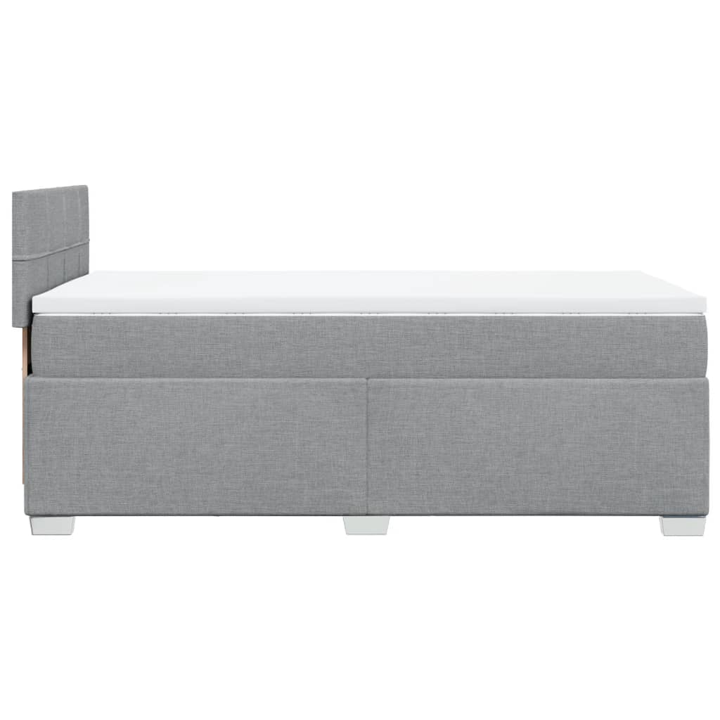 Vidaxl Kontinentalbett mit Matratze, Hellgrau, Stoff, 90x190 cm