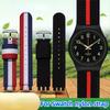 Pasek do zegarka SWATCH YCS YAS YGS IRONY oddychający nylonowy Pasek do zegarka 17mm 19mm Czerwony niebieski płócienny Pasek Mężczyźni Kobiety Akcesoria do zegarków