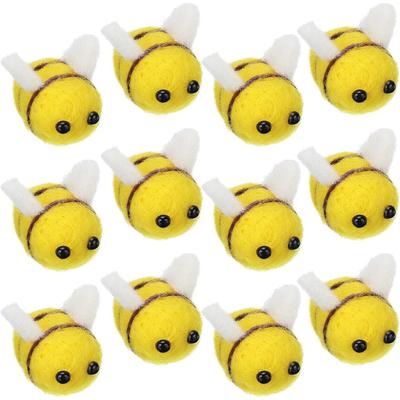Felt Bees for Crafts, 12 Pcs Small Wool Bumble Bee Plush Decor for Baby Shower Decorations, Party Supplies and Costume DIY