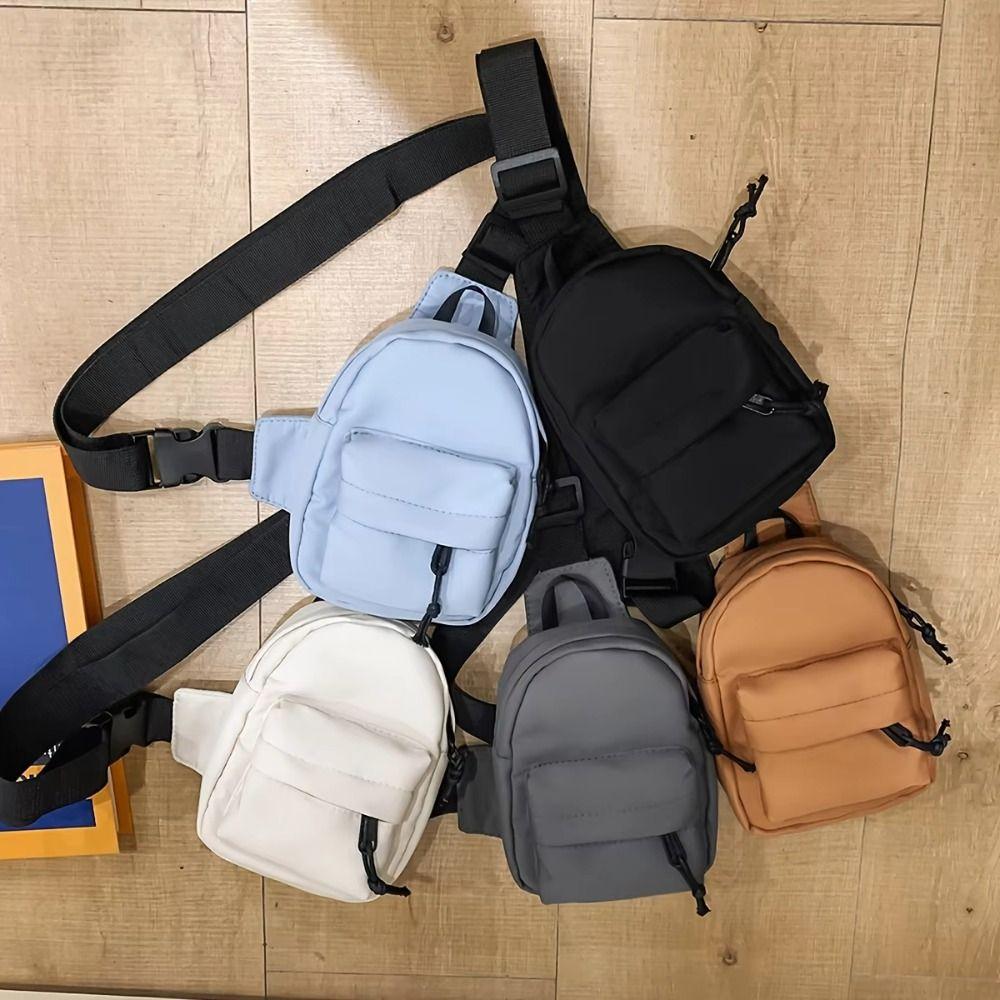 Solid Color Sport Chest Bag Nylon Shoulder Bag Leisure Men Crossbody Bag  Fitness