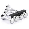 Bocina de Aire para Coche Súper Ruidosa de 135db y 12V con 4 Tubos Trompeta para Camión/Tren/Barco (Negro / plata)