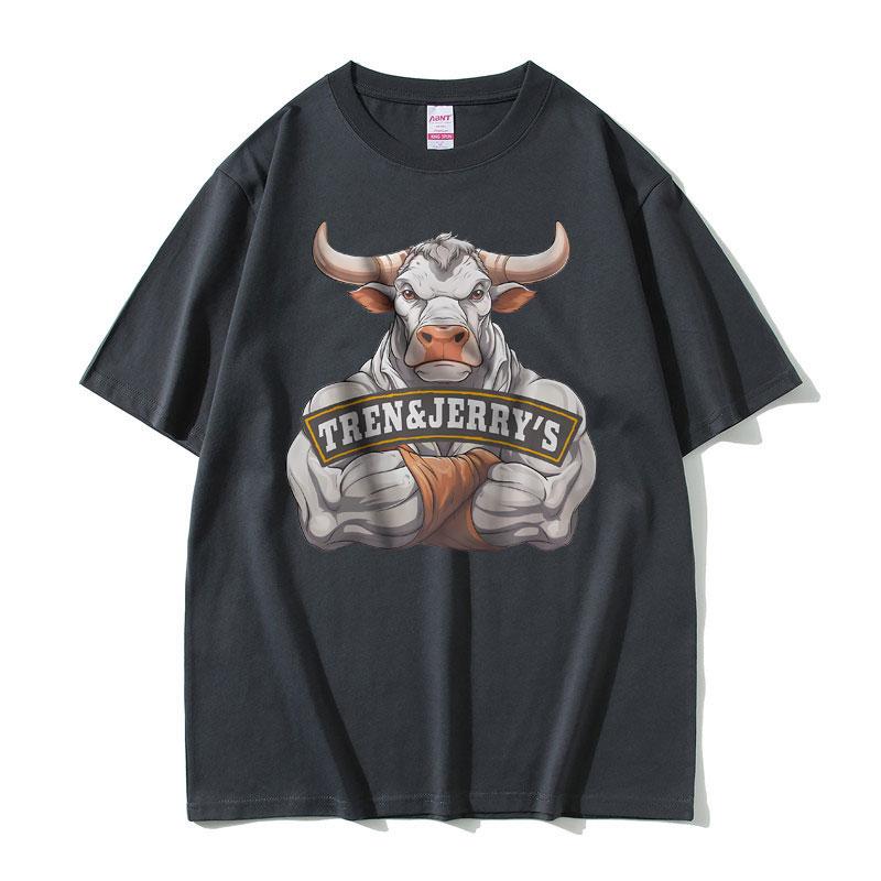 Funny Tren and Jerrys Pump Cover Meme Tshirt Unisex Women Gym Fitness Exercise Tee Shirt Male Causal 100 Cotton Tshirt