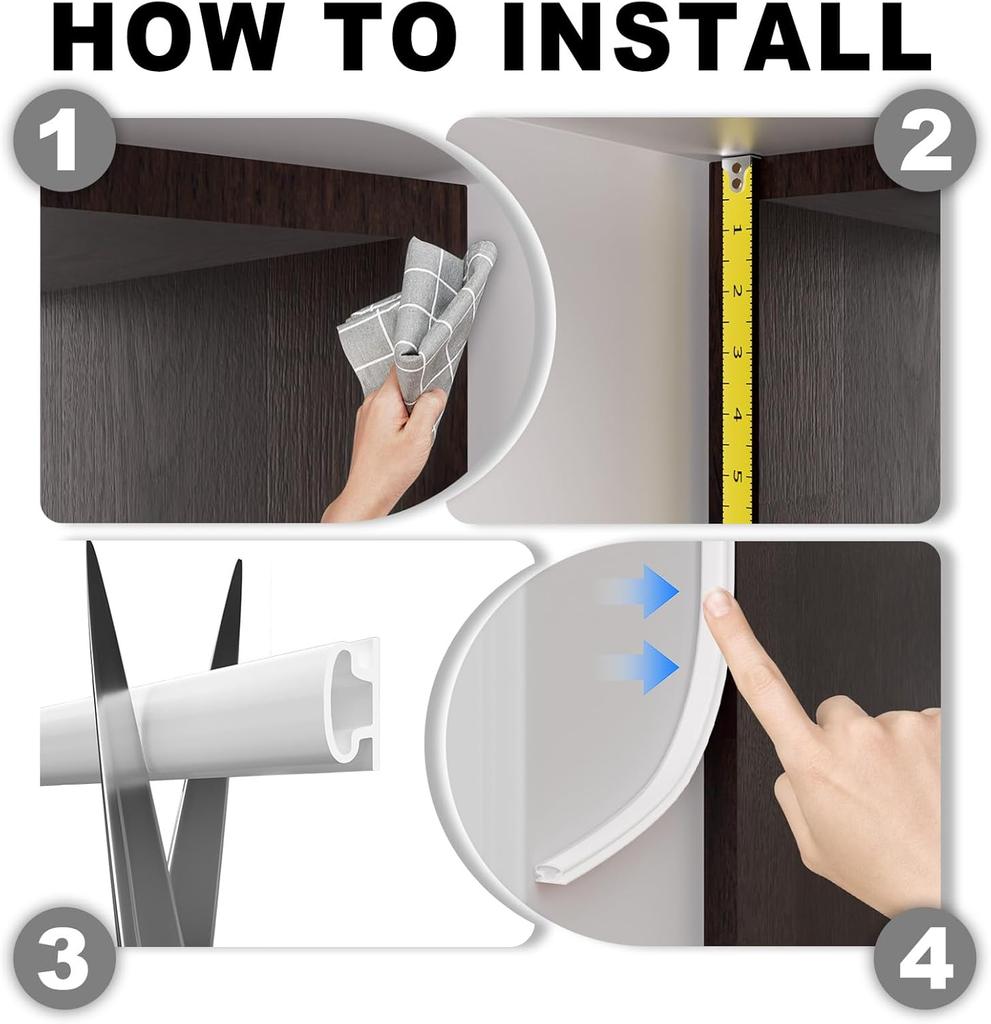 1PC 118.1/236.22in Window Dustproof Soundproof Bedroom Door Weather Sealing Strip  Self Adhesive Anti-Collision Sound Insulation