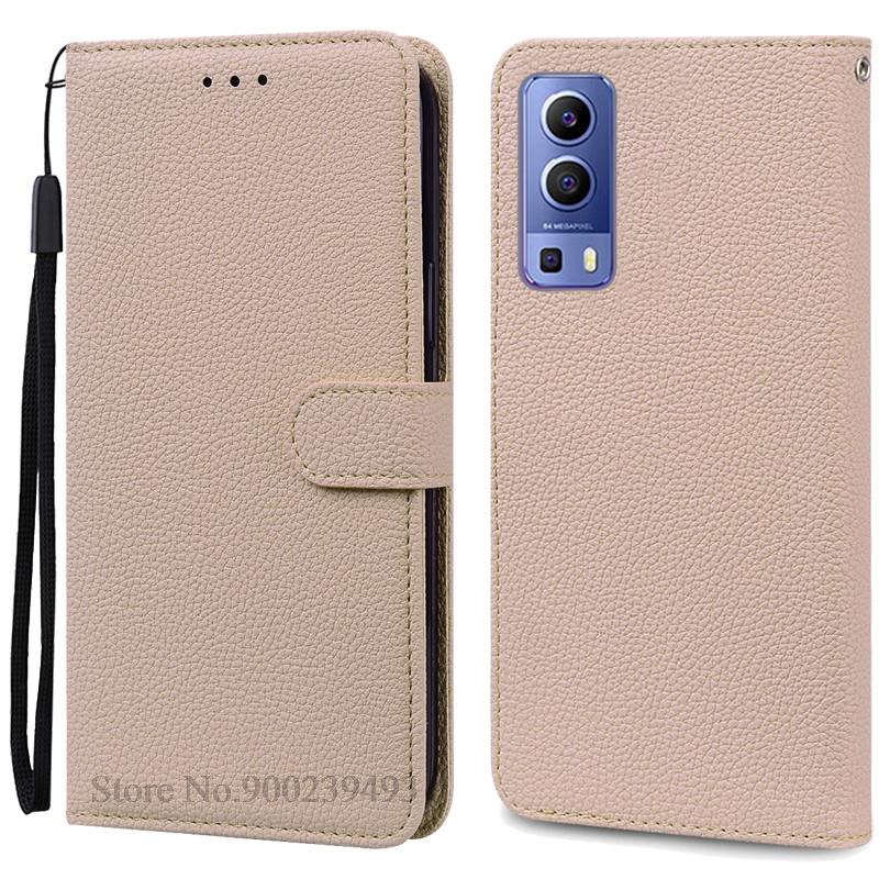 

Для чохла Vivo Y52 5G Чохол Y72 5G Шкіряний гаманець Чохол-книжка для телефону Для Vivo Y72 Y52 Чохол-накладка для Vivo Y 52 72 5G Coque Fundas For Vivo Y52 5G бежевий
