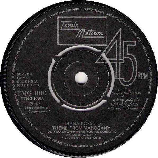 

7-дюймовая пластинка DIANA ROSS Theme From Mahogany do You Know Wh TMG1010 TAMLA MOTOWN UK SoulFunk Б/у
