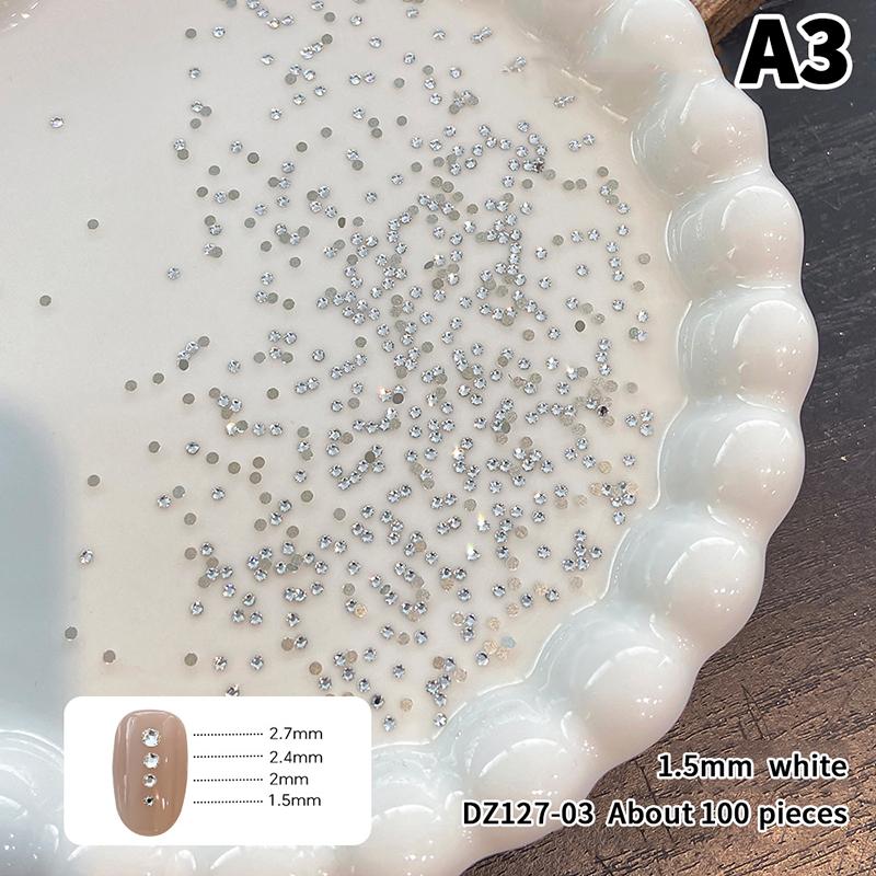 

100 шт. Круглі кольорові стрази для нігтів, Блискучі 3D пласкі камінчики для нігтів, Прикраси для манікюрного салону, Матеріали для DIY манікюру