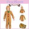 Adorable Christmas Gingerbread Man Kids Costume Cosplay Bodysuit