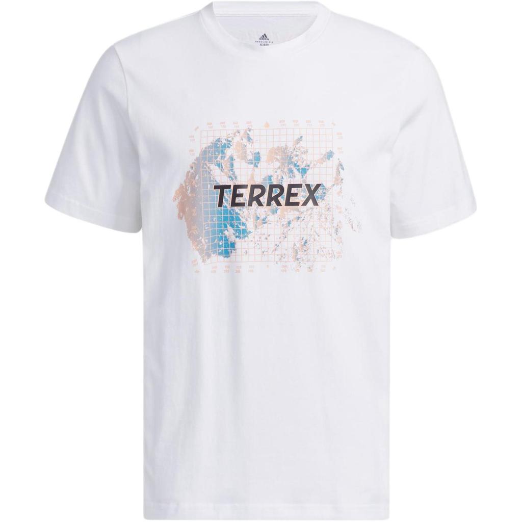 Adidas Short Sleeve Graphic Tee With Letter Pattern Men Tops White IB8691