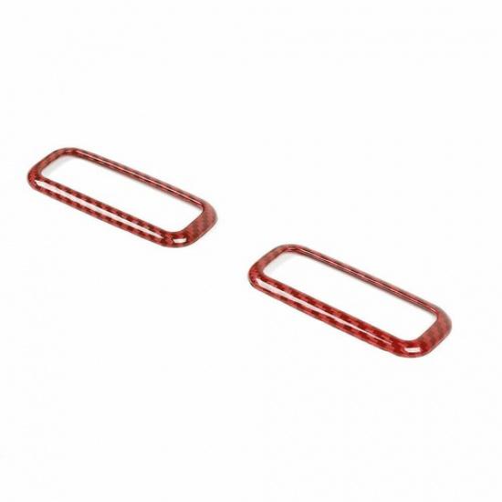 Rear Reading Lamp Switch Cover Trim 2* For Ford F-150 2015- Red Carbon Fiber