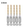 1/4 Inch Hex Shank Drill Bits 5pcs HSS Set 1 5 6 5mm Reliable Performance