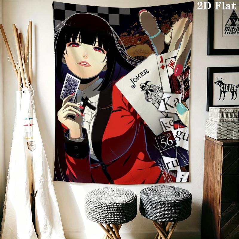 Kakegurui Wall Tapestry Aesthetic Wall Hanging Printed Fabric Blanket Decorative Tapestries for Bedroom Living Room Home Decor