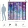 Hexagonal Snowflake Shower Curtain Set, Beautiful Snowy Scenery, Fantastic Art, Bathtub Partition, Modern Bath Decor
