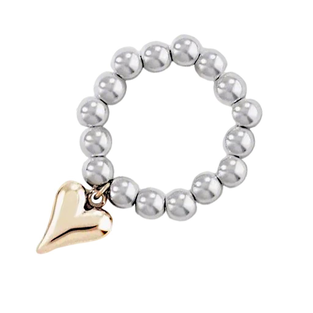 Kreativní geometrický prsten ve tvaru srdce, nastavitelný nerezový prsten na prst pro módní nadšence a milovníky jedinečného stylu