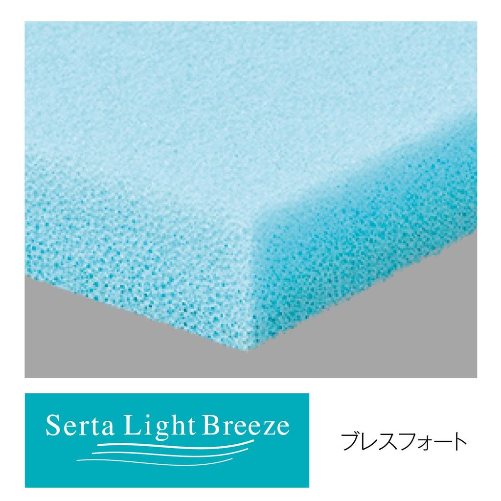 Serta Light Breeze Pillow W61 (LO Type) P-1002, 61cm Wide X 31cm Deep X 10cm Thick, White, Corrugated Urethane Foam Pillow with Nude Cover, Available