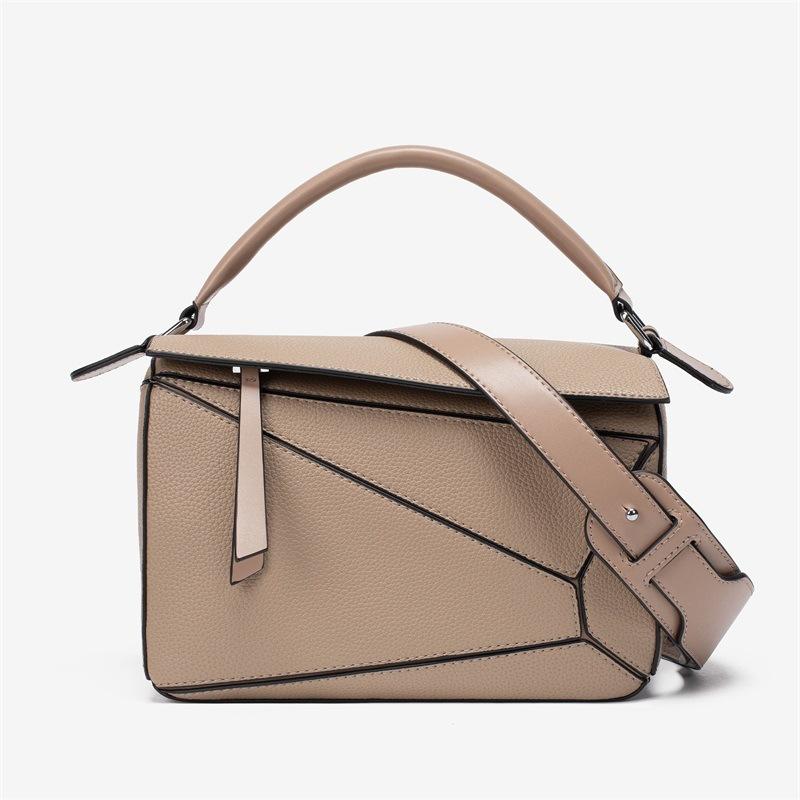 

Simple Portable Pu Geometric Bag Crossbody Women S Bag Versatile, Lightweight And Large-Capacity Doctor Bag Large 24cm хакі