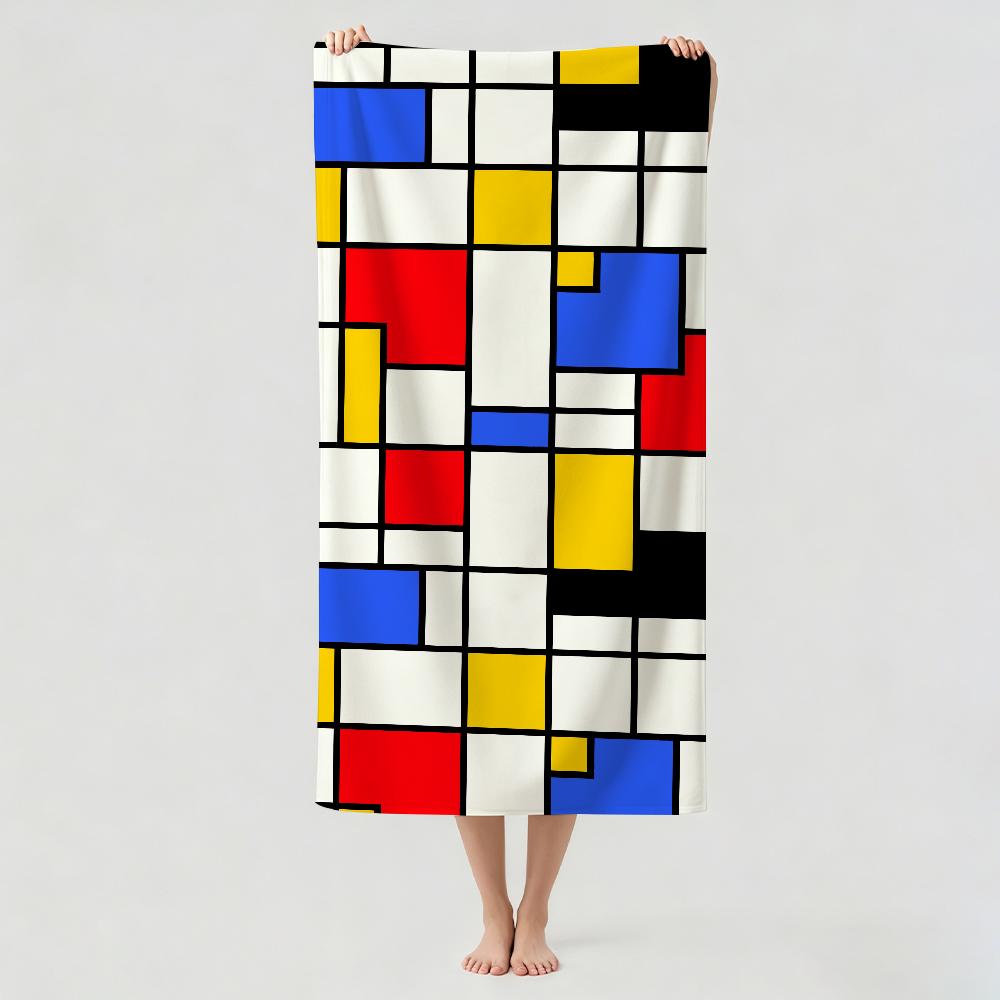 Art M-Mondrian Handtuchtrockner Badetuch Anwendbar für Leichtes Schwimmen Camping Yoga Strand Aus