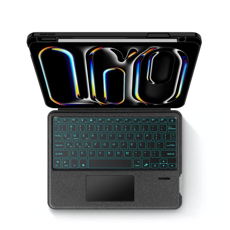 Wireless Bluetooth Keyboard Case With Trackpad IPad Pro 13-inch M4 Tablet Detachable Smart Cover Black