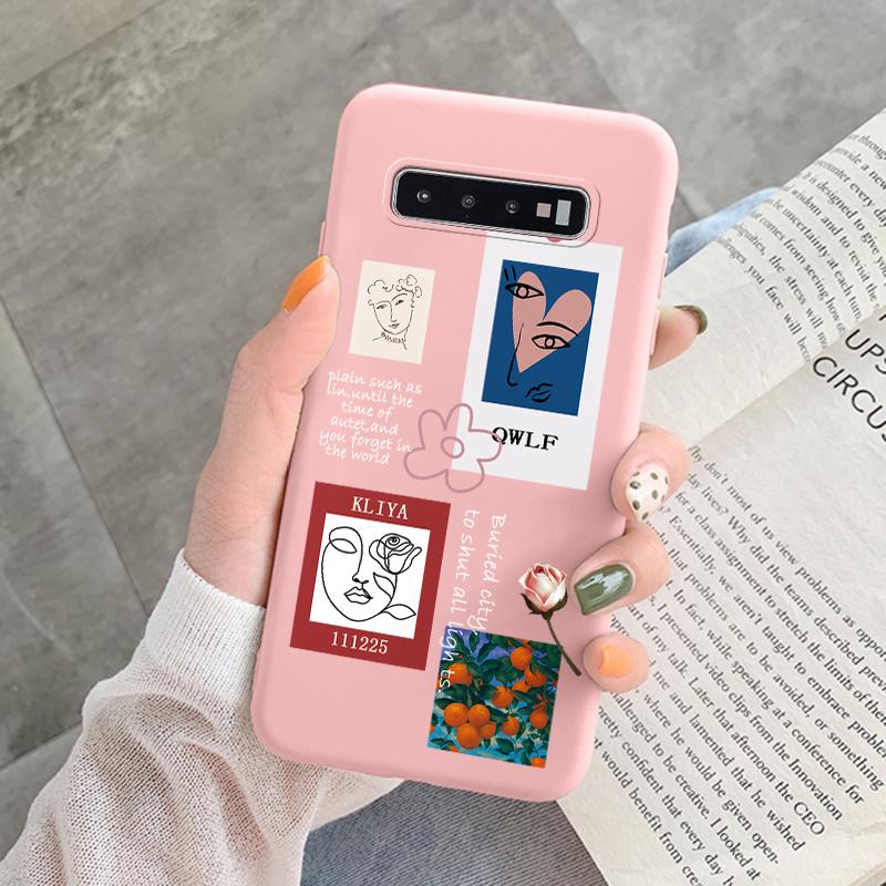 Case For Samsung Galaxy S10 Plus S 10 S10E Cover Cloud Graffiti Illustration Kanagawa Label Silicone Fundas For Samsung S10 S10e