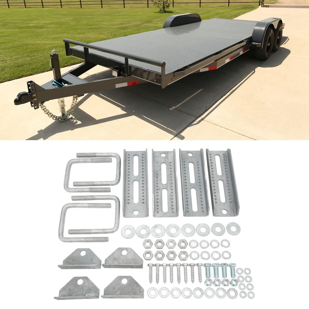 Auflagehalter verzinkt schwenkbar Auflagehalter-Set verstellbar für 3x3 Bootsanhänger Querträgerbefestigung,