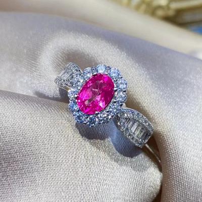 Oval Drachenfrucht Rot Korund Heißer Verkauf Neue Voller Diamanten Einfache Temperament Farbe Schatz Offenen Ring Weiblichen Ring Hochzeit Schmuck