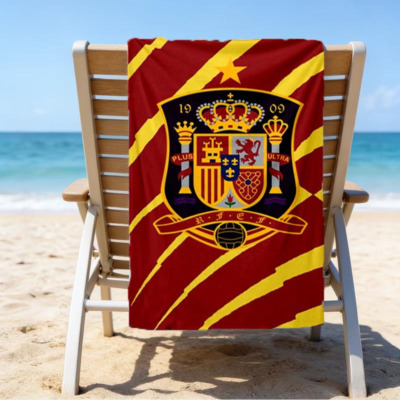 Spain's Royal Emblem Printed Beach Towel, Super Soft Microfiber, Perfect Gift Birthday, for Pool, Beach, Travel, for Family and Friends