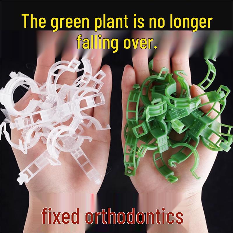 100-Pack Climbing Plant Fixing Clips - Green Vine Support Buckles for Plant Climbing and Stability