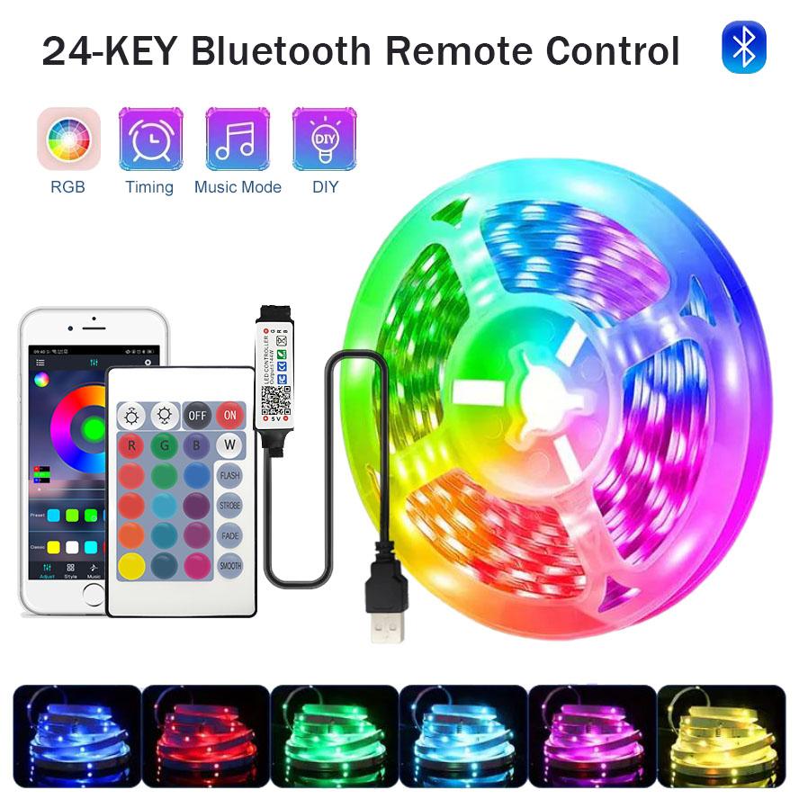 Smart RGB LED Strip Lights USB 5050 Tuya WIFI APP Control Flexible Lamp Tape Room Decor Works with Alexa Google Assisant
