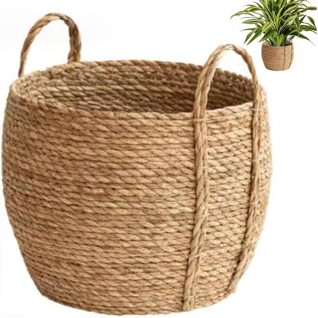 Wicker Plant Pot Natural Grass Flowerpot Cover Basket For Easy Planting And Cleaning Woven Plant Pot