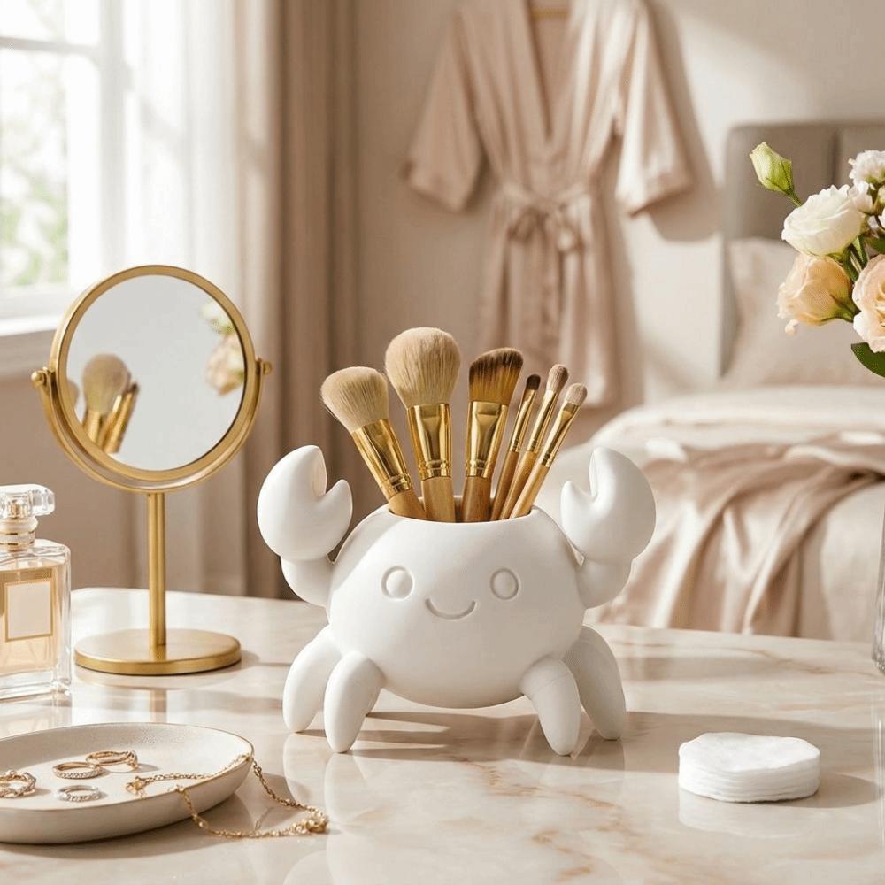 Handmade Crab Pen Holder 3D Printed Makeup Brush Holder Funny Desk Organizer  Tea Table