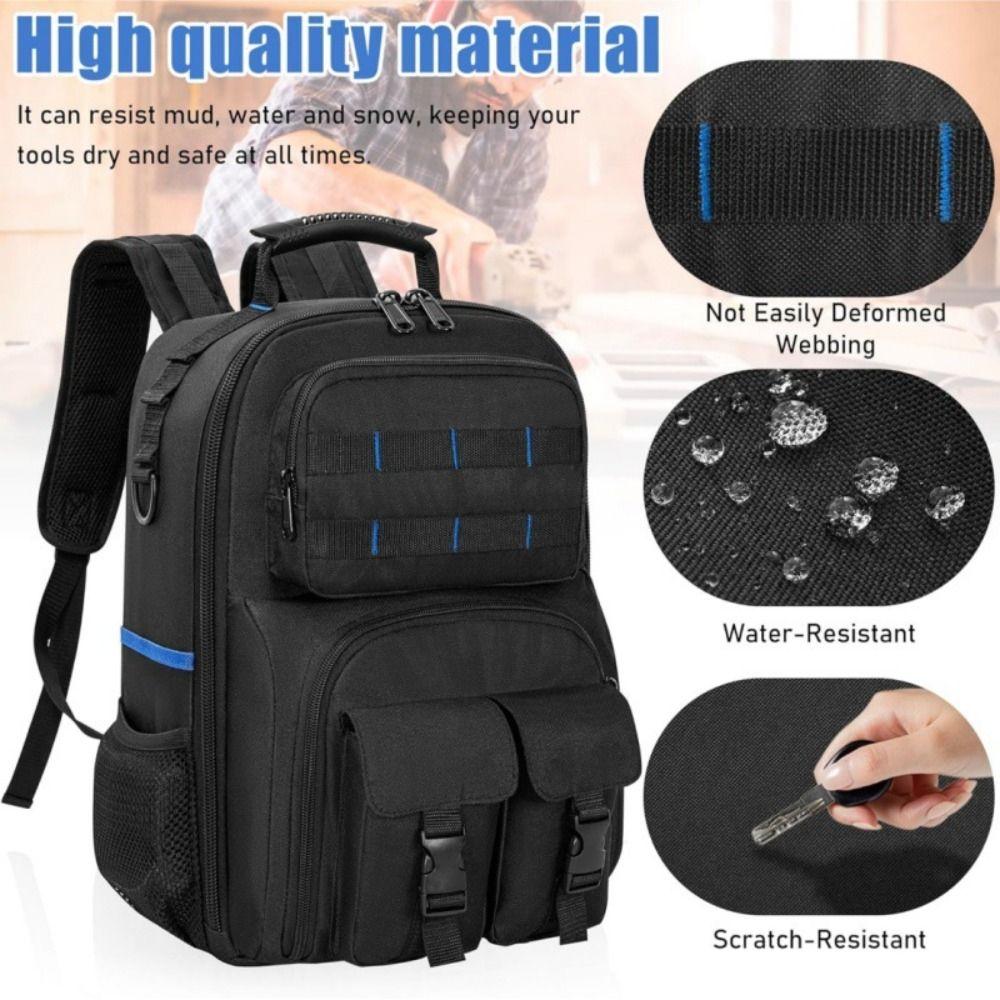 Removable Organizer Pouch Tool Backpack Large Capacity Plumber Work Bag  Plumber