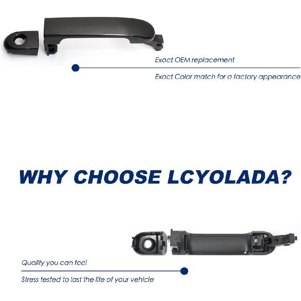 Exterior Door Handle For Nissan Versa 2007-2012, Front Left Driver Side With Keyhole Replaces NI1310130 82363,Black