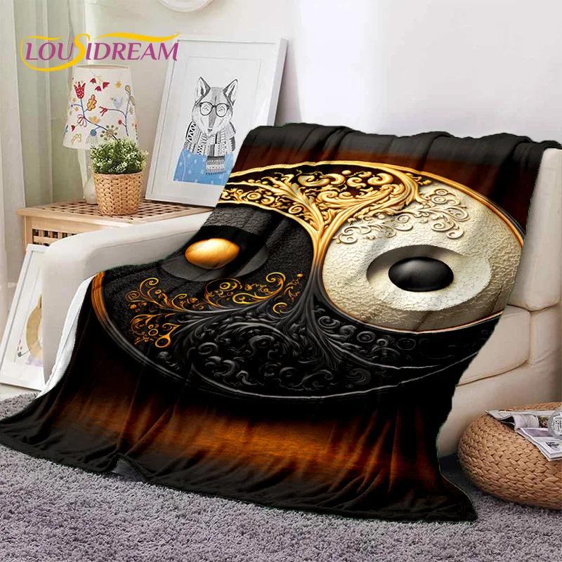 Nature Yin Yang Chinese Tai Chi Bagua Soft Flannel Blankets,Throw Blanket Comfortable Blanket for Picnic Beds Home Bedroom Gift