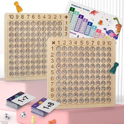 Wooden Montessori Multiplication Board Game Kids Learning Educational Toys Math Counting Board Interactive Thinking Game Toys