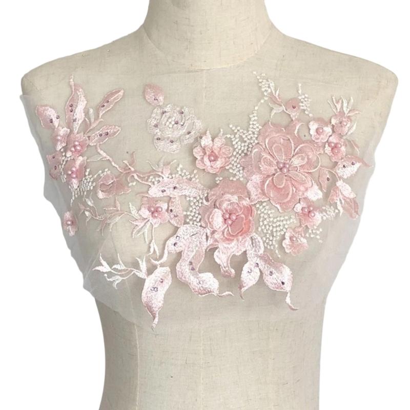 Embroidered Sequins Flower Applique Patches for Clothing Bags Handcraft Decoration Polyester Materials