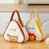 Cartoon Mini Triangle Insulated Lunch Bag Waterproof Bento Box Thermal Bag For Kids Students Outdoor Portable Picnic Cooler Bag
