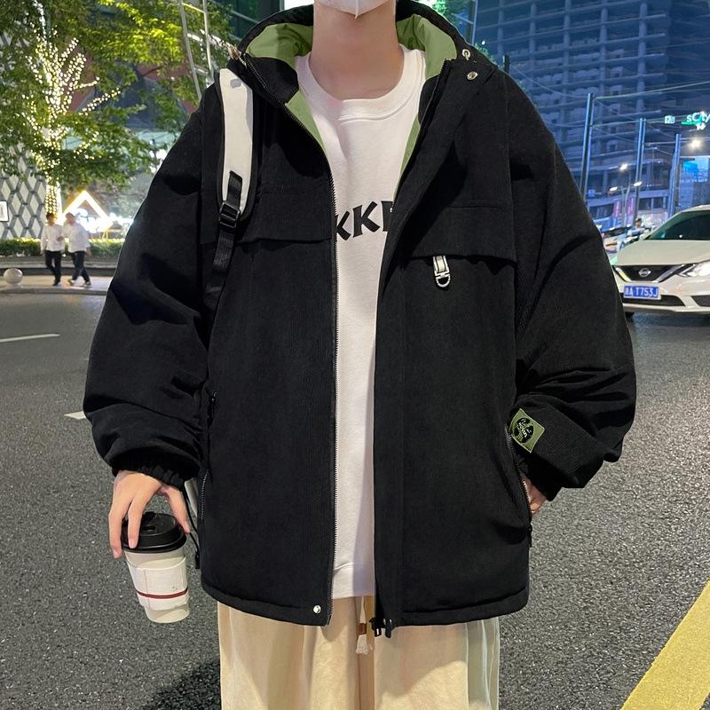 

Новое мужское теплое хлопковое пальто с капюшоном и принтом астронавта из вельвета и утолщенного бархата для осени и зимы 4XL