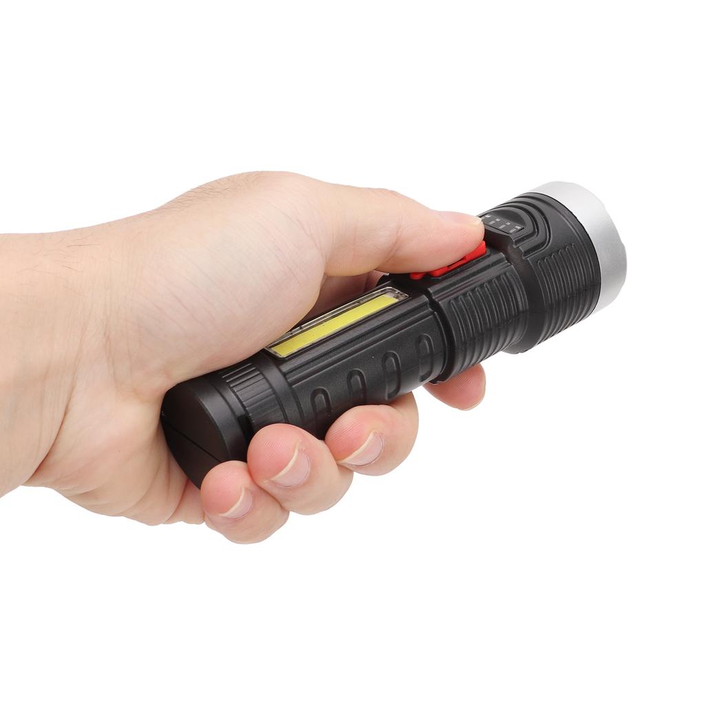 USB Rechargeable Flashlight 500LM Waterproof COB Lampwick Portable Handheld Flashlight for Outdoor Camping Hiking Fishing