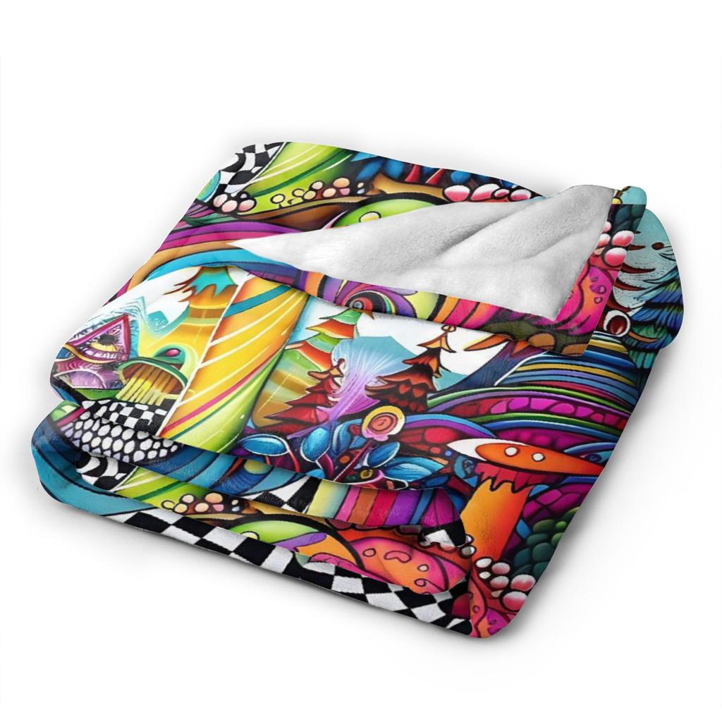 Traumhafter Waldpilz Decke Picknick Flanell Überwurf für Schlafzimmer Warm Weich Benutzerdefinierte DIY Qualität Tagesdecke Geschenk