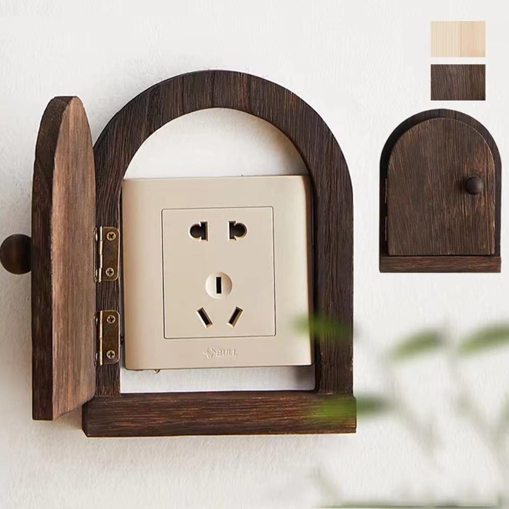 Wooden Socket Decorative Frame Household Shock Proof Case Switch Protective Cover  Living Room