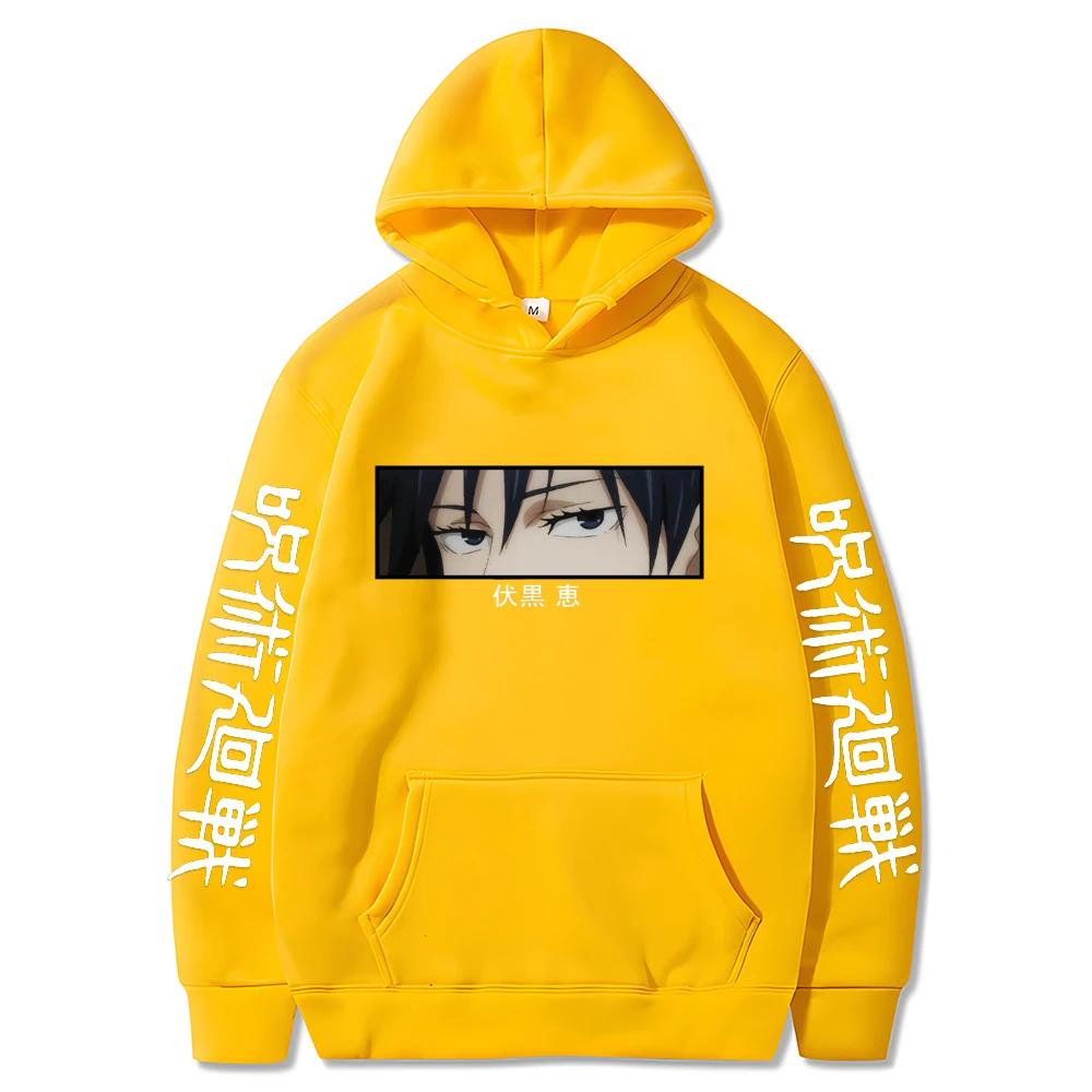 

Худи с графическим принтом Фушигуро Мегуми Аниме Дзю-дзюцу Кайсен Пуловер Манга Худи Осенний Флис Харадзюку Унисекс Толстовка 3XL